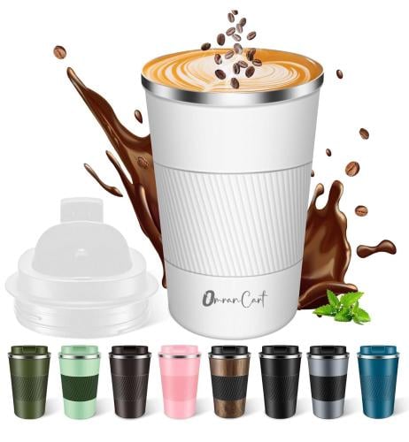 كوب سفر 510 مل مقاوم للحرارة مع غطاء مانع للتسرب ب...
