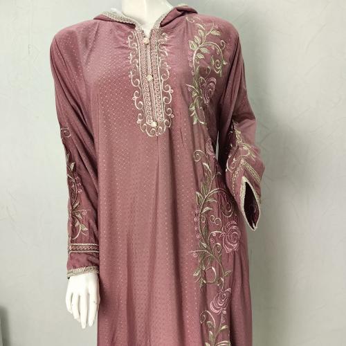 جلابية مطرزه وردي