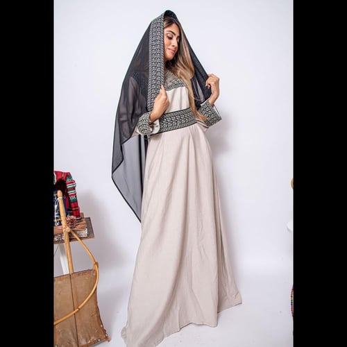 فستان شمالي مع الطرحه اسود
