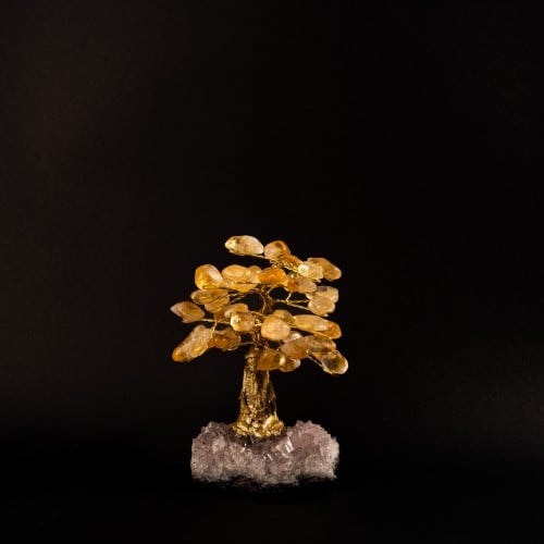 شجرة سيترين على حجر الاميثيست