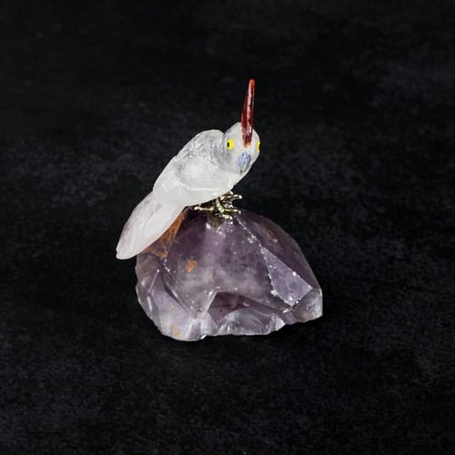 ببغاء كوارتز على حجر الاميثيست