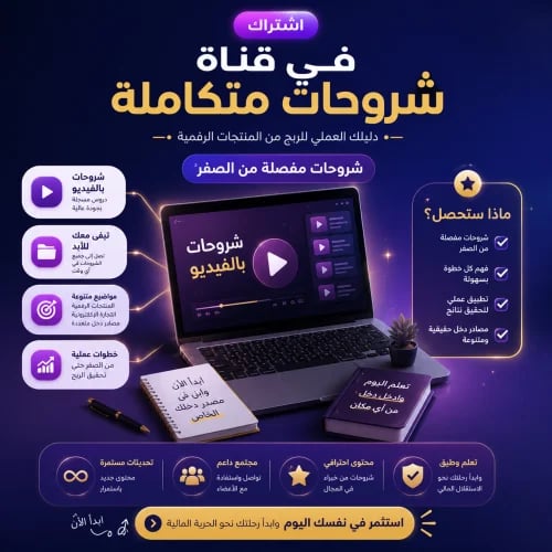 شروحات للمنتجات الرقمية