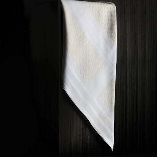 شال دنهل كشميري ابيض وبيج صوف