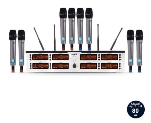 ميكروفون لاسلكي احترافي بنظام UHF متعدد الترددات م...