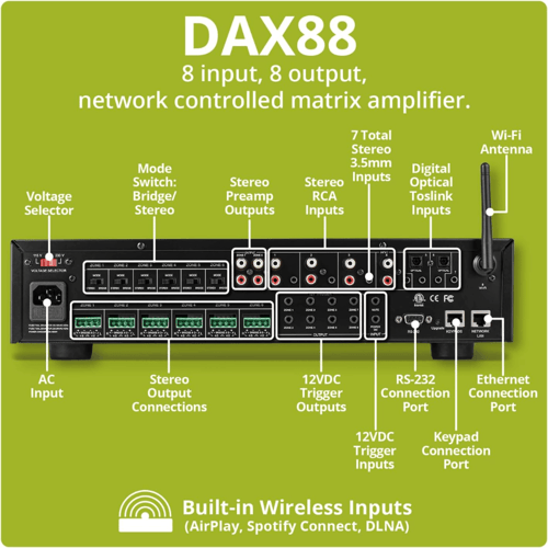 مضخم صوت DAX88 بقوة 75 WPC عند 8 أوم من Dayton Aud...