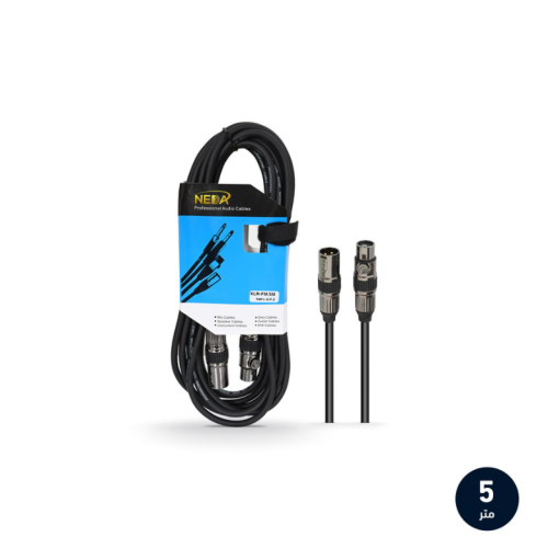 كيبل بطول 5 متر ميكرفون نوع XLR ثلاثي