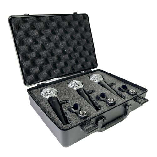 ميكروفون ديناميكي احترافي 3 مايك بصندوق واحد ماركة...