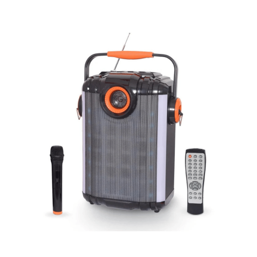 مكبر صوت متنقل مع ميكروفون و ريموت (برتقالي) Recha...