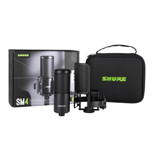 مجموعة ميكروفون Shure SM4-K-Kit باللون الأسود مع ح...