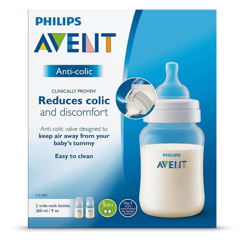 Infant anti-colic baby bottle from Avent (+1m) 260...