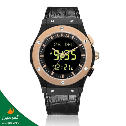 سـاعـات الـحـرمـــين الـرجـالـيـة جلد فاخر HA-6108...