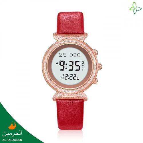 ساعة الحرمين الكريستالية الأنيقة HA-6351 نسائية قي...