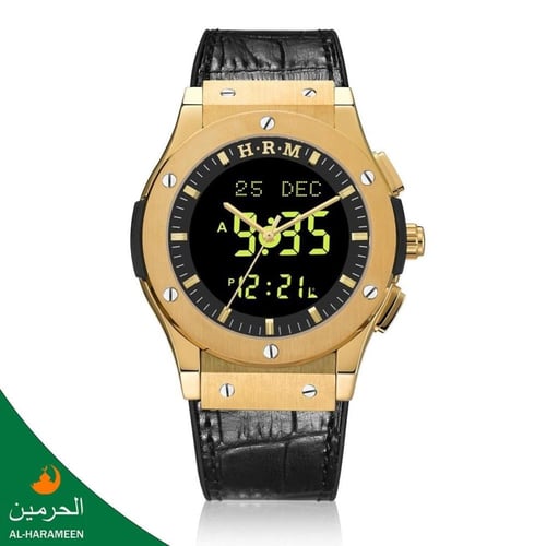 سـاعـات الـحـرمـــين الـرجـالـيـة جلد فاخر HA-6108...
