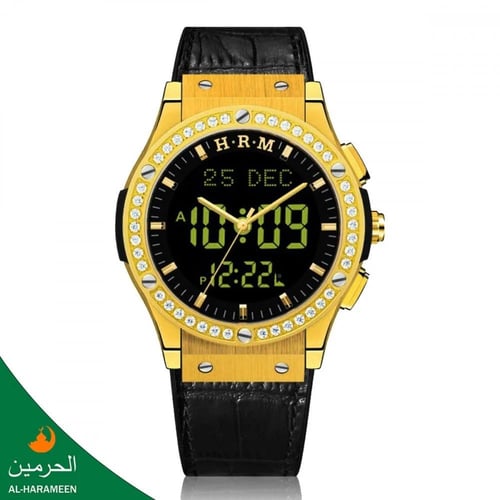 سـاعـات الـحـرمـــين الـرجـالـيـة جلد فاخر HA-6108...