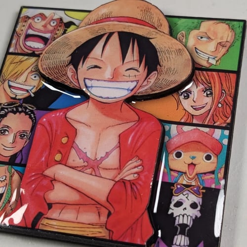 مغناطيس ثلاجة ثلاثي الابعاد وغلاف لماع ،شخصيات ون...