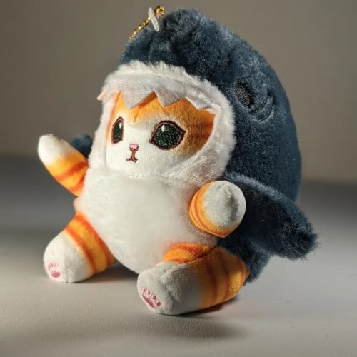 دمية قطنية قط بلباس قرش .