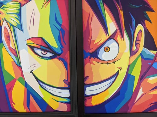 بوستر لوفي و زورو من أنمي ون بيس.