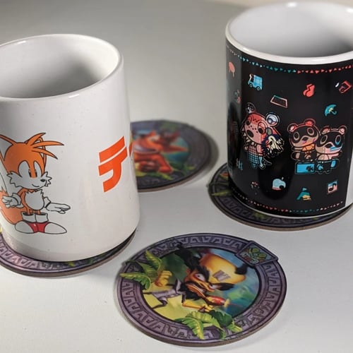 قاعدة أكواب صور 3D متحركة من سلسلة كراش.