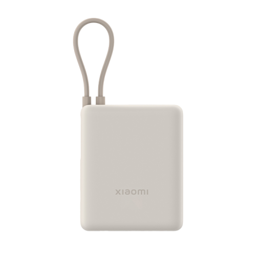 شاحن متنقل شاومي بمنفذ USB ومنفذ USB-C وسلك مدمج U...