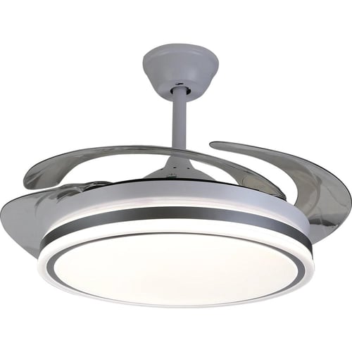 نجف مروحة فضي لون الانارة 3اضاءات 50 سم