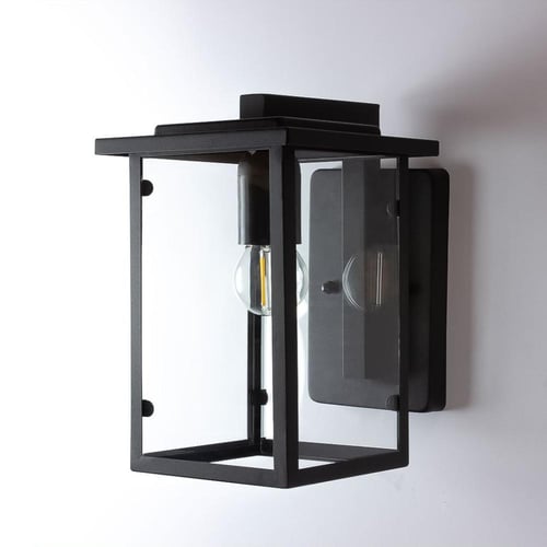 انارة فانوس جدارية خارجي بتصميم مربع زجاجي