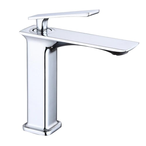 خلاط مغسلة قصير كروم مع ليات