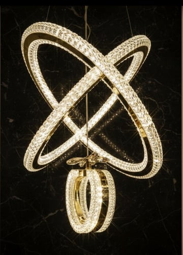 نجفه لد 3 اضاءات ذهبي استيل 170واط بريموت موديل610...