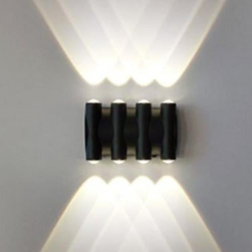 انارة جدارية خارجية ناعم اسود رباعي انارة اصفر 300...