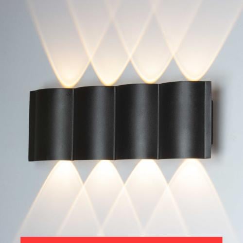 انارة جدارية خارجي موج اسود جهتين و اربع عدسات