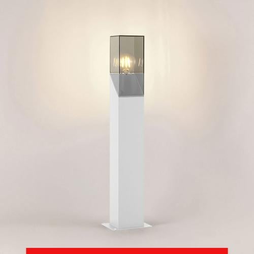 عمود انارة حدائق خارجية ابيض بتصميم مكعب سموكي بطو...