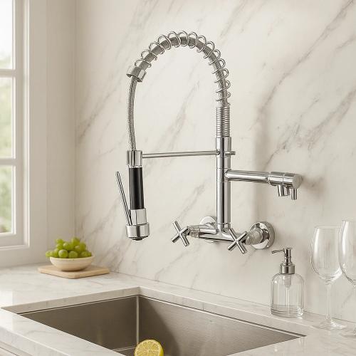 خلاط مطبخ جداري سحاب كروم