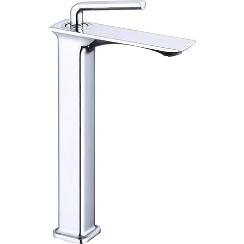 خلاط مغسلة طويل مربع راس مدور كروم مع ليات