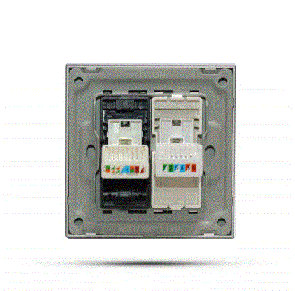 فيش تلفون مع فيش شبكة بيانو رصاصي خشبي TV.ON