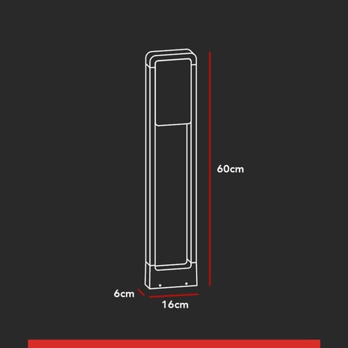 انارة حدائق عمود مربع اضاءة منتشرة بطول 60سم