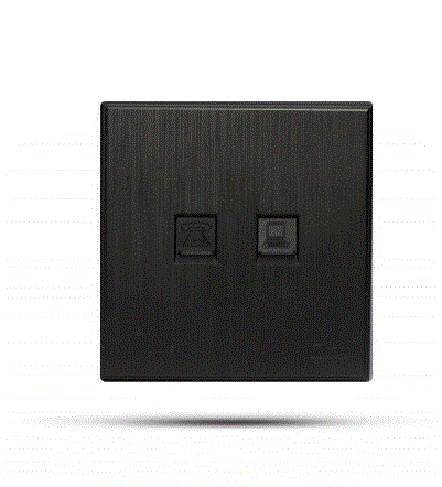 فيش تلفون مع فيش شبكة بيانو اسود خشبي TV.ON