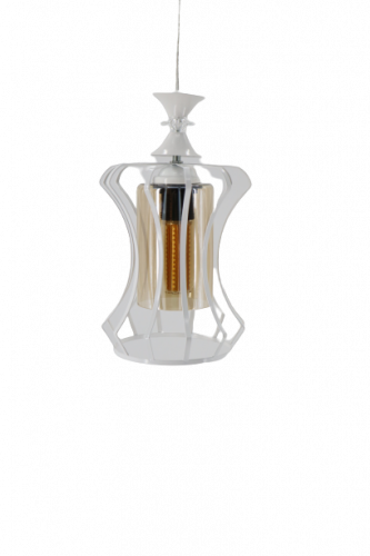 علاقي مفرد مودرن ابيض مع لمبه