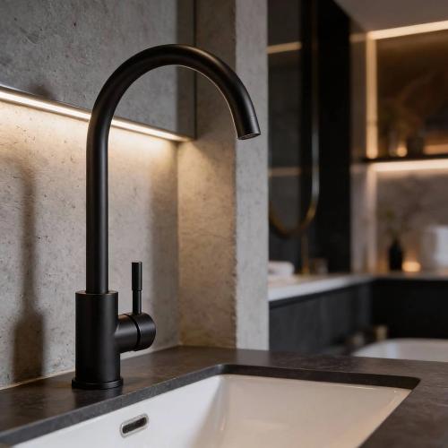 خلاط مجلى مائل ستانلس ستيل رمادي مع ليات