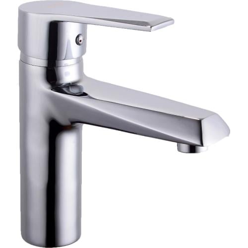 خلاط مغسلة قصير مدور كروم مع ليات و هراب