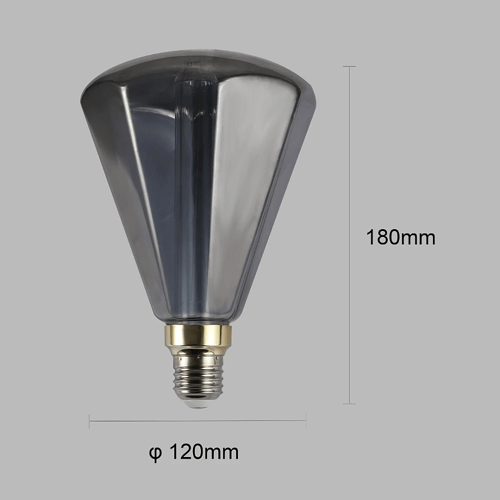 لمبة ديكورية رمادي قطر 18 سم لون الانارة اصفر 3 وا...