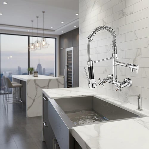 خلاط مطبخ جداري سحاب كروم