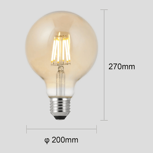 لمبة لون الانارة عسلي اصفر قطر 20 سم قزاز ذهبي عيد...