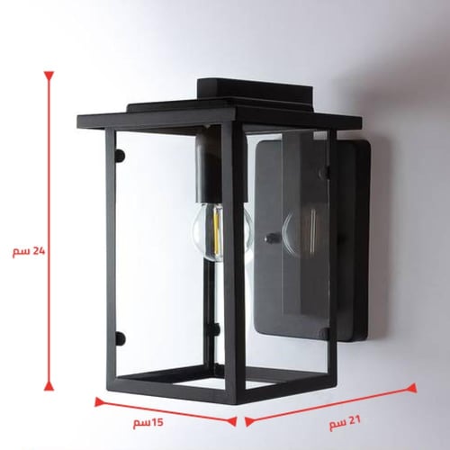 انارة فانوس جدارية خارجي بتصميم مربع زجاجي
