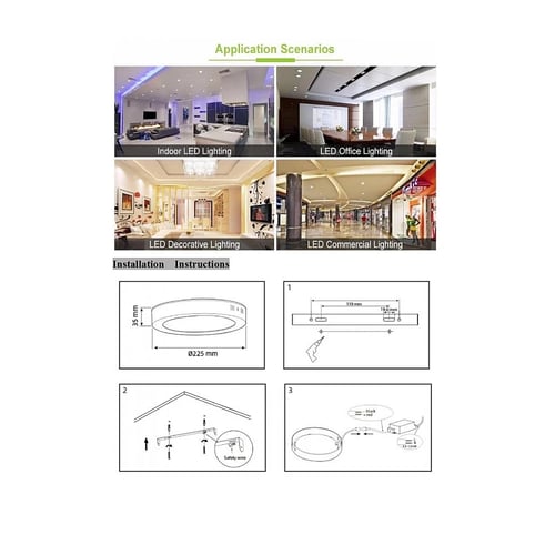 كشاف لطش ليد بنل لون الانارة اصفر 20 سم 18 واط