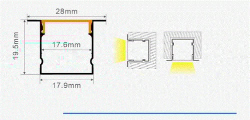 مسار بروفايل المونيوم داخلي للدرج 2 متر لانارة الل...