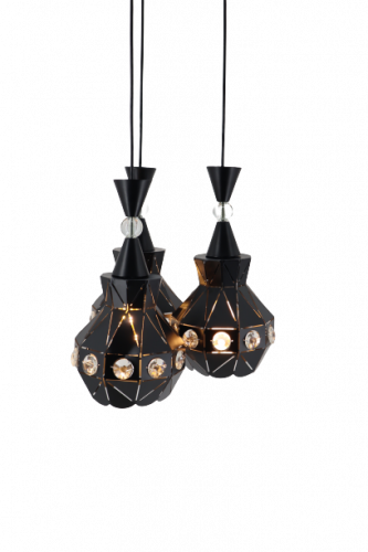 علاقي ثلاثي كلاسيك اسود مع لمبه