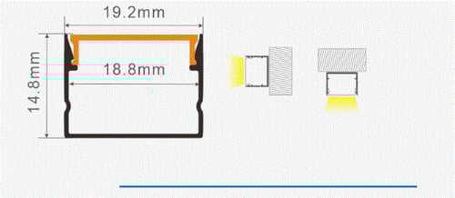 انارة قنوات المونيوم مجرى 2 متر لانارة شريط الليد