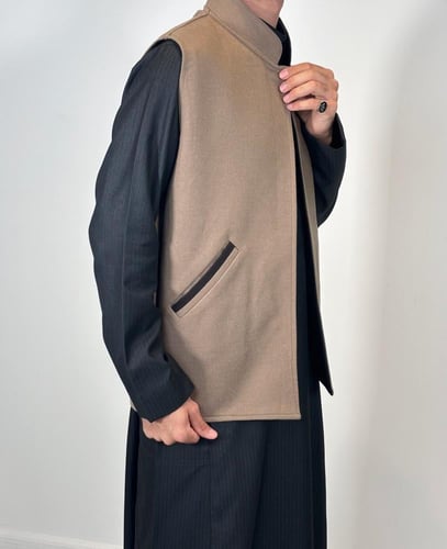 سديري رجالي دبل فيس جوج بيج غامق وبنفسجي غامق BB65...