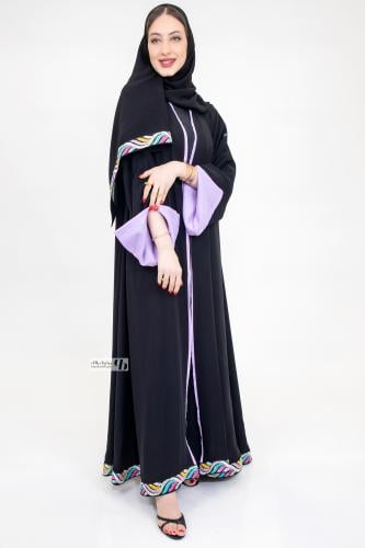 عباية انترنت نص كلوش مع اكمام واسعة بقماش لنن موف...