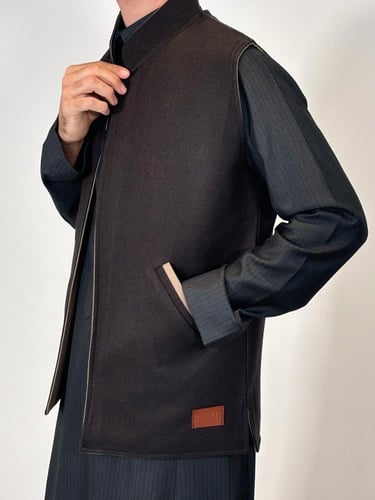 سديري رجالي دبل فيس جوج بيج غامق وبنفسجي غامق BB65...