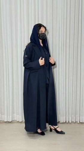 عبايه بليرز ٣قطع عبايه سفر لون كحلي BB671